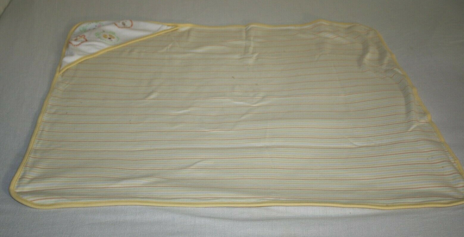 Talbots Baby Receiving Blanket Striped Yellow Monkey Animals Soft Swaddle 2 Ply Item image 6