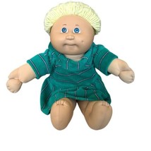 Vintage 1985 Coleco Cabbage Patch Kid Doll Short Blonde Hair Blue Eyes Signed - £25.50 GBP