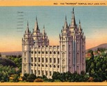 902 The &quot;Mormon&quot; Temple Salt Lake City Utah Postcard PC10 - £3.98 GBP