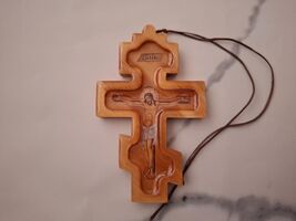 Orthodox Wooden Pectoral Cross Pendant: Car Rear View Mirror Decoration - $27.00