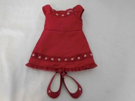 American Girl Doll Scarlet and Snow Dress + Shoes 2008 Christmas  - £18.80 GBP