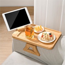 Couch Arm Tray: Large 15&quot; X 10&quot; Foldable Bamboo Couch Arm Table, And Eating. - $37.96