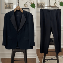 Roberto Rossi 2pc Tuxedo Jacket Pants Black 46S - $1,978.85 MXN