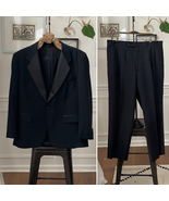 Roberto Rossi 2pc Tuxedo Jacket Pants Black 46S - $144.84 CAD