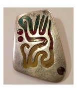 STERLING SILVER &amp; FEATHER RESIN BROOCH/PENDANT BY DOMINGUEZ, TAXCO SKY - $203.10 CAD