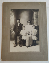 Vintage Cabinet Card Stanley Weethee Family. Parents with 2 girls in dresses - £20.53 GBP