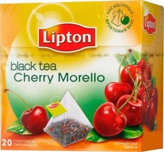 Lipton Black Tea - Cherry Morello - Pyramid tea bags-1 box - - £10.64 GBP