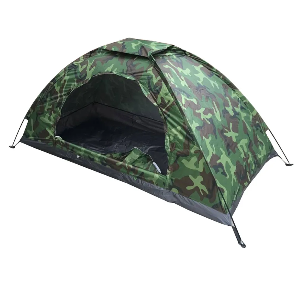 Camping Essentials Camouflage Tent 1/ 2 Person Type 4*Stake Light Rain - £30.85 GBP+
