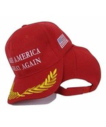President Trump Make America Great Again Feathers Red Embroidered Cap Ha... - $5.88