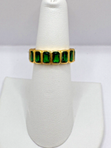 Fashion Created Emerald Eternity Band - Gold Plated sz 6 - $25.00