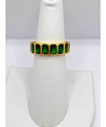 Fashion Created Emerald Eternity Band - Gold Plated sz 6 - $25.00