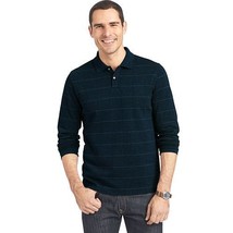 Van Heusen Jasper Windowpane L/S Polo TUQ VULCAN Men&#39;s Sz 2XL NWT MSRP$5... - $18.01