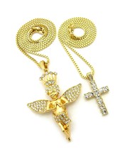 Crown Angels Cross Double Layer 24 and 27 /30 Box Chain - £55.16 GBP