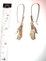 Betsey Johnson Alloy Rhinestone Retro Gold Hand Drop Wire Dangle Earrings - $7.99