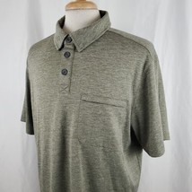 Duluth Trading Co. Armachillo Cooling Relaxed Fit Polo Shirt Large Olive Heather - £14.91 GBP