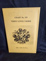 Vtg rare Babs Fuhrmann petit point Pattern #115 Three Lovely Roses  - £19.83 GBP