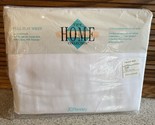 Vtg JCPenney The Home Collection No Iron Percale White Flat Sheet Full S... - $20.89