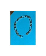  Sterling Silver Mens Figaro Bracelet 3 Plus 1 Bold 8-1/4 - $97.97