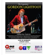 Gordon Lightfoot Sudbury 2011 Poster 17*11 Inch Ontario Arena Canadian F... - $25.00