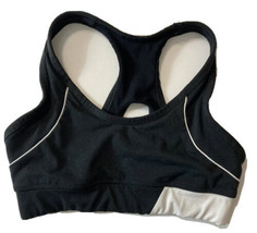 Bally Total Fitness Womans Sports Bra White Black Racerback Sz XS/S - $12.88