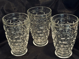 Yorktowne Colonial By Federal Footed Tumbler 10 OZ Clear Glass (3) NO FLAWS - $22.00