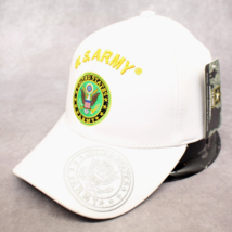 US Army Old Logo 3D PU White Leather Embroidered Licensed Military Hat Cap - $24.45