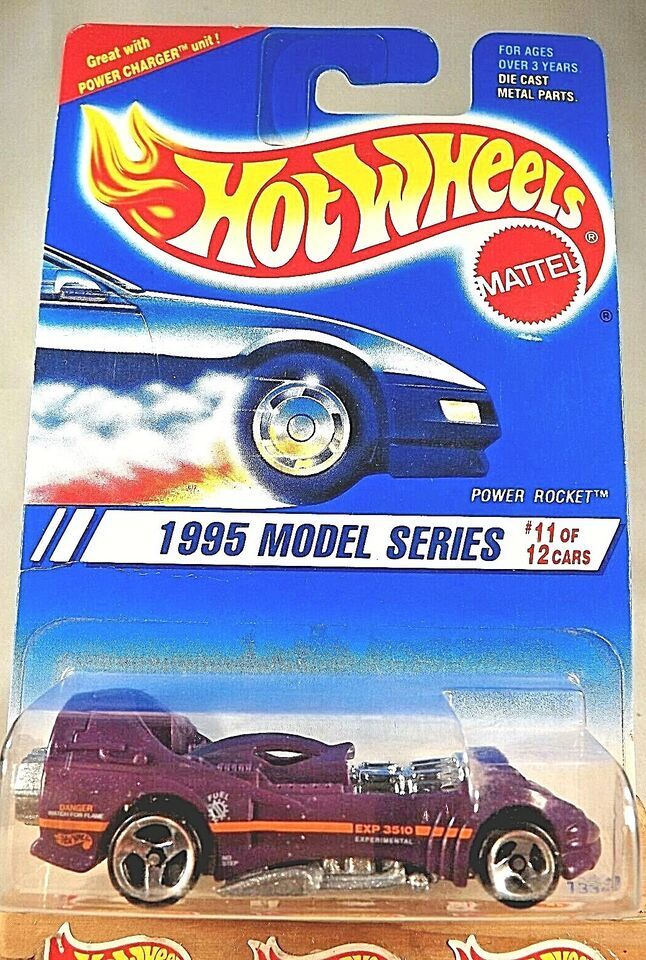 1995 Hot Wheels #351 Model Series 11/12 POWER ROCKET Purple w/Chrome 3 Sp-Varia
