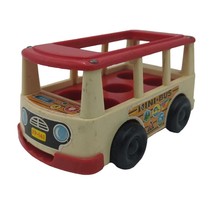 Vintage Fisher Price Little People Mini Bus 1969 White with Red Top Kids Toy - £7.78 GBP