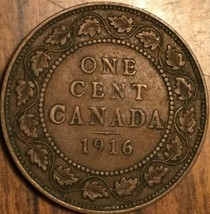 1916 Canada Large Cent Penny Coin - £1.95 GBP