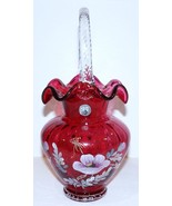 FENTON ART GLASS HAND PAINTED LEGACY COLLECTION CRANBERRY BILL FENTON 10... - €124,68 EUR
