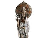 KWAN YIN STATUE 17" Buddhist Goddess Lotus HIGH QUALITY Guan Quan Bronze... - $112.46