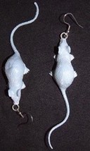 Big Gray-MOUSE FUNKY EARRINGS-Weird Zombie Costume Rat Funky Punk Gothic Jewelry - £5.51 GBP