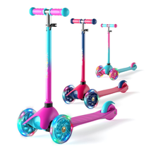 Pink Kids 3 Wheel Scooters Kick Scooter for 2-5 Years Boys Girls w Light up - £63.12 GBP