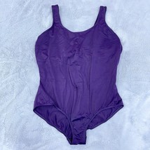 Lands End Scoop Neck Tugless One Piece Swimsuit Purple Underwire Womens 22W - $44.54