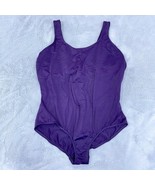 Lands End Scoop Neck Tugless One Piece Swimsuit Purple Underwire Womens 22W - £35.08 GBP