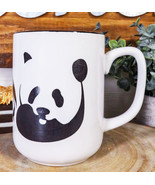 Set of 2 Giant Panda Bear Abstract Silhouette Art Ceramic Coffee Tea Mug... - $28.99