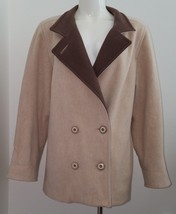 Mackintosh Tan 100% Wool Jacket Coat Double Breasted Women&#39;s Size 10 Lin... - £35.01 GBP