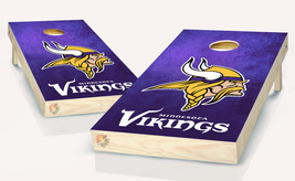 Vikings  Purple Cornhole Board Vinyl Wrap Laminated Sticker Set Decal - $53.99