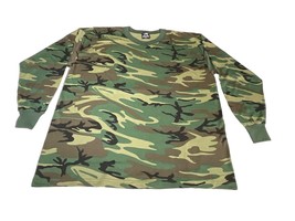 Long-Sleeve T-Shirt Camouflage Sz 2XL Rothco Military Tactical 50/50 Cot... - $14.99