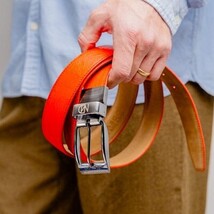 Alessio Genuine Ostrich Leg Exotic Belt Orange image 6