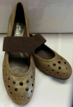 Sesto Meucci Made In Italy  Mary Jane Bronze Perforated Leather Flats SZ 11 - £38.67 GBP
