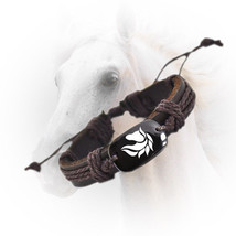 Love Horse Vegan Leather Adjustable Bracelet Free Shipping USA Seller - £7.93 GBP