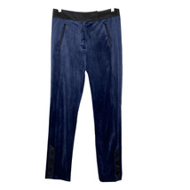 Karina Grimaldi Women&#39;s size Medium Blue Velvet Slacks Pants Black Trim NEW - £25.17 GBP