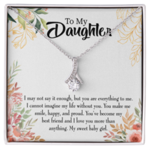 To My Daughter My Sweet Baby Girl Alluring Ribbon Necklace Message Card - £53.40 GBP+