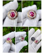 Natural Burmanese Ruby 1.97 carat silver Handmade M With Gold Plated Ring - $247.60