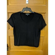 Jones New York Top Shirt Size L Black Knit Stretchy - £11.73 GBP