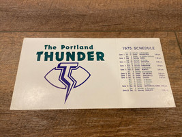 Vintage 1975 The Portland Thunder Season Schedule Portland Oregon - £10.27 GBP