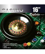 16 Inch Roulette Wheel Game Set w/Large Size Felt &amp; 11.5 gr Chips (Disco... - £23.13 GBP