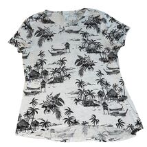 Weekends Chico’s Black &amp; White tropical print tee sz 2 (12-14) - €12,34 EUR