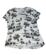 Weekends Chico’s Black &amp; White tropical print tee sz 2 (12-14) - €12,36 EUR